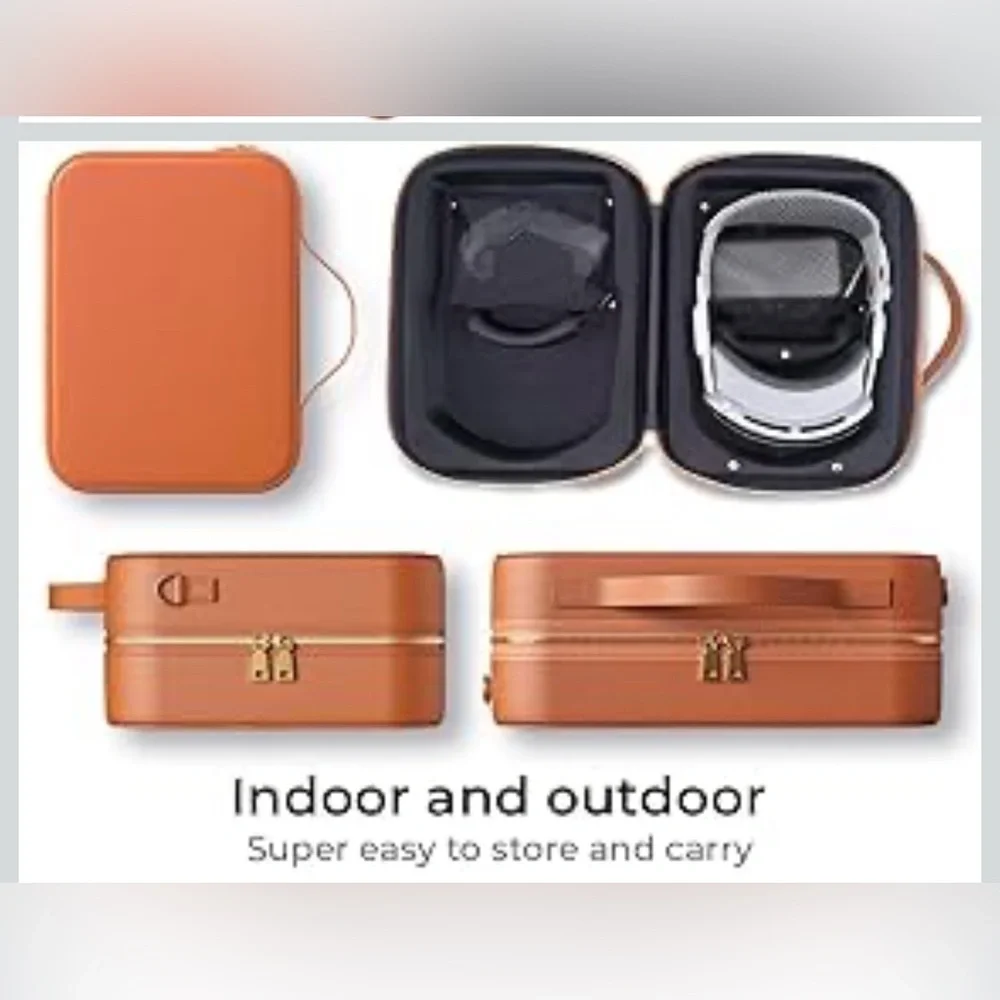 VR Headset with Brown Carrying Case
